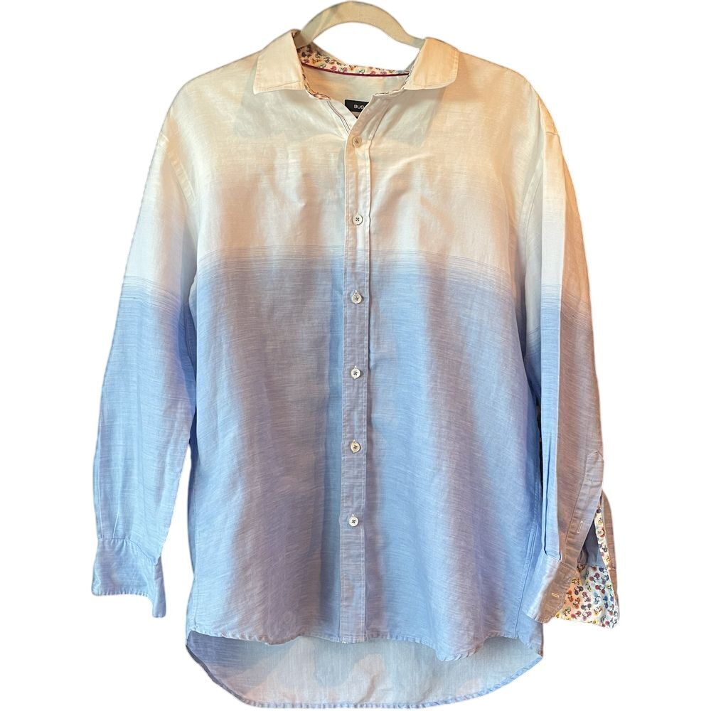 Bugatchi Ombre Blue to White Long Sleeve Dress Shirt